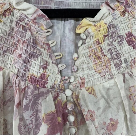 Paige Jaylee 3/4 sleeve Smocked Neck Blouse - Picture 5 of 11